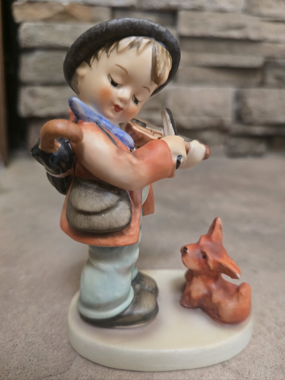 Vintage Hummel Goebel "Puppy Love" Little Violinist and Dog Figurine